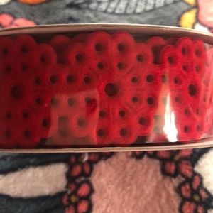 Red flower cut ribbon